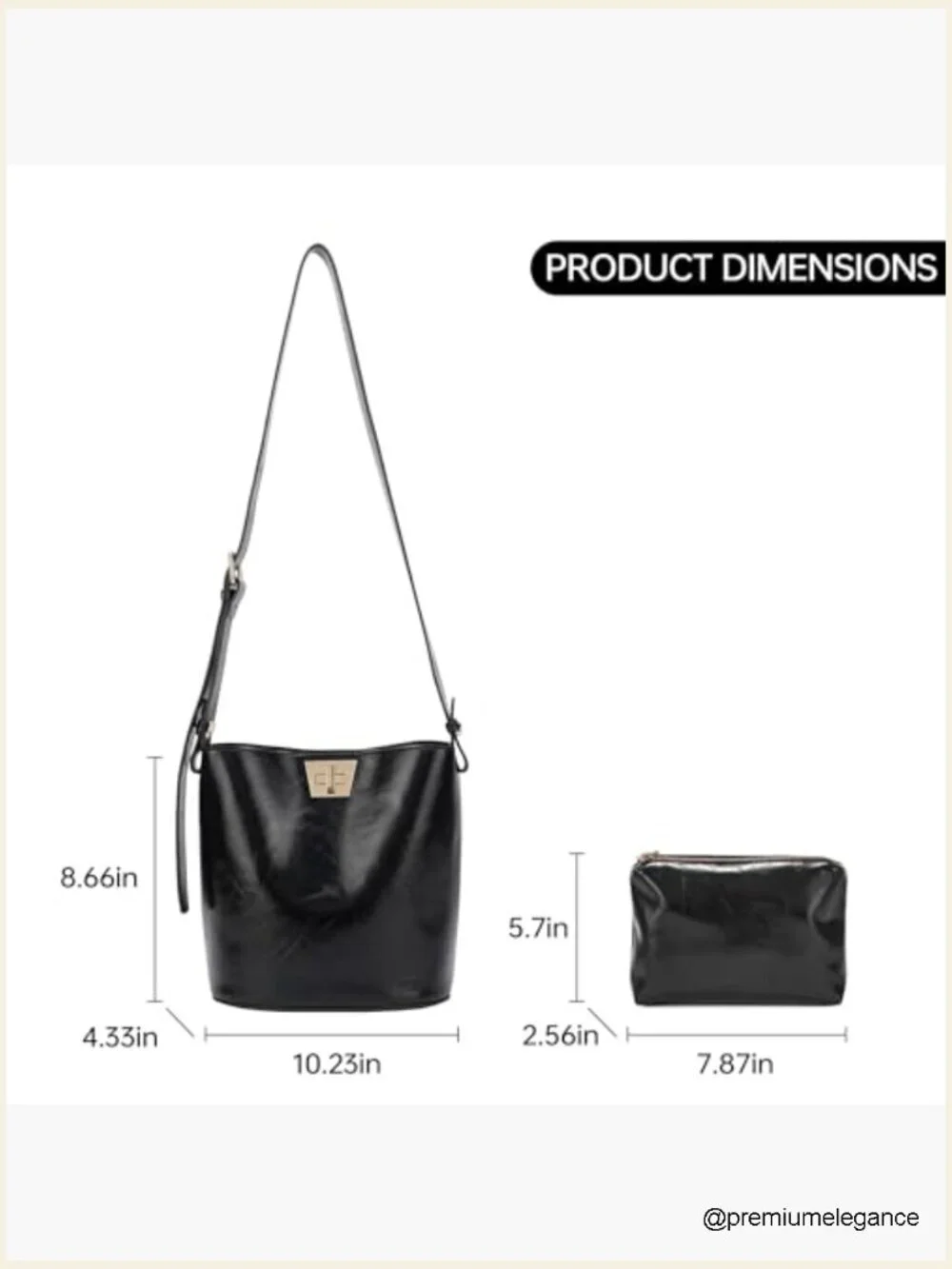 Vegan Leather Hobo Shoulder Crossbody Purse with Twist Lock